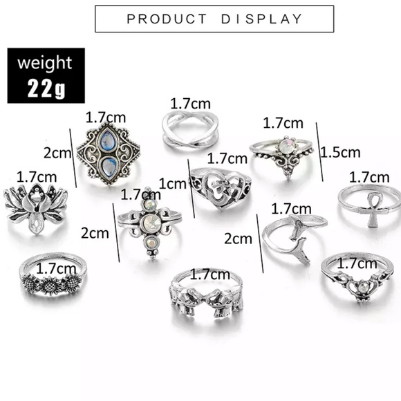 Silver Bohemian Ring Set - Picture 7 of 7